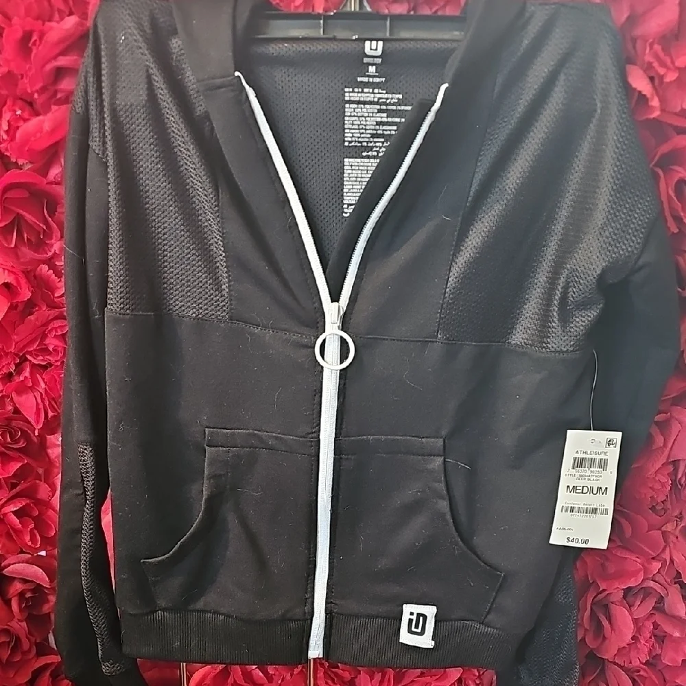 Ideology NWT Girls Black Zip-Up Hoodie Active Jacket Size Medium